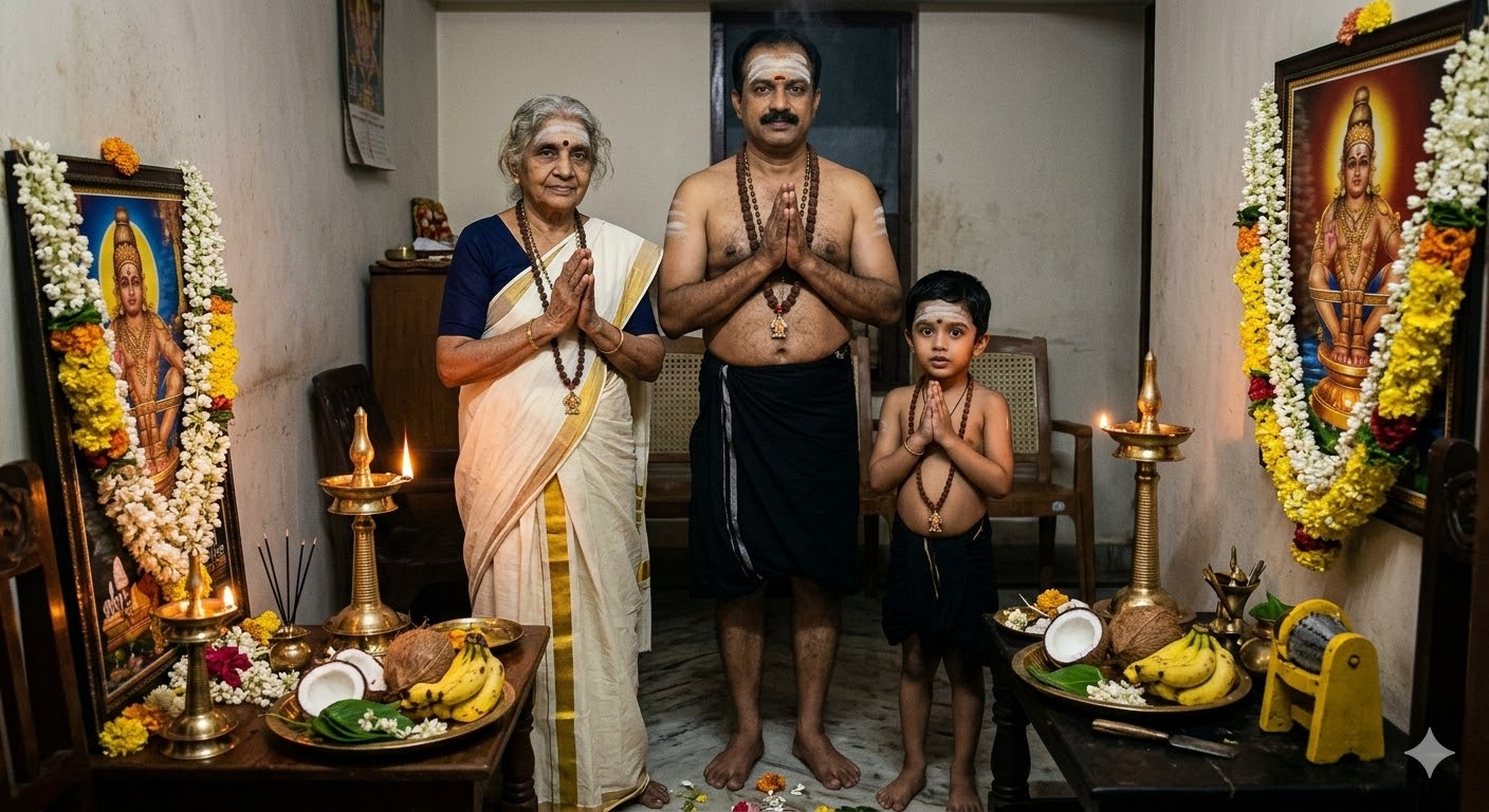 Neck chain wearing day visual for the Vratham